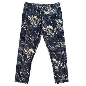 CVG Capri Leggings Black Gold Marble Constantly Varied Gear CrossFit Women Small